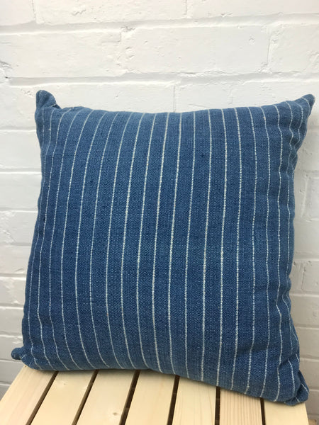 Cushion cover with exclusive design handspun & hand woven cotton ‘Indigo Stripe’