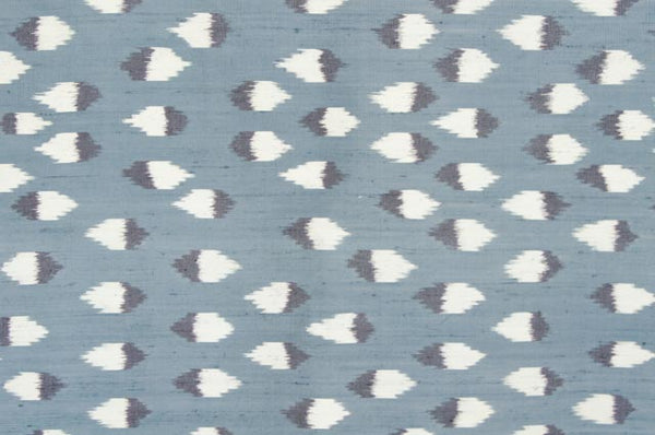 Contemporary Design 100% Pure Thai Silk - Snow leopard Pattern in Blue Grey