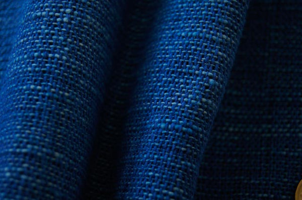 Handmade Natural Indigo Dyed 100% Cotton: Mix Dark Blue. Handspun & Handwoven