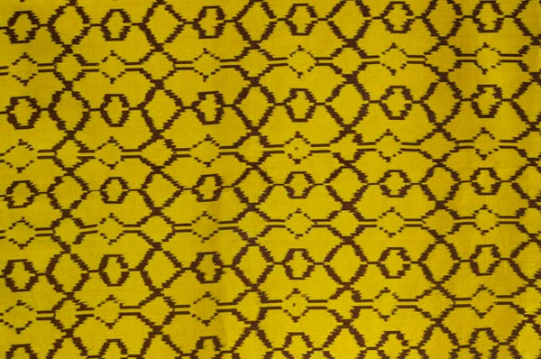 Contemporary Design 100% Pure Thai Silk - The Beehive Pattern in Bright Golden Yellow