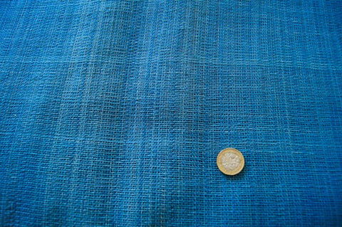Handmade Natural Indigo Dyed 100% Cotton: Light Blue. Handspun & Handwoven